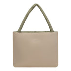 Lieblingstasche Norva 2in1 shopper bag in beige with olive green padded shoulder straps and minimalist design