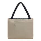 Lieblingstasche Norva 2in1 beige shopper bag with black padded shoulder straps and front zipper pocket