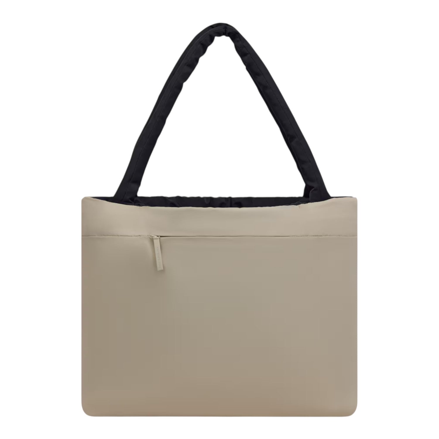 Lieblingstasche Norva 2in1 beige shopper bag with black padded shoulder straps and front zipper pocket
