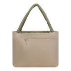 Lieblingstasche Norva 2in1 shopper bag in beige with olive green padded shoulder straps and front zip pocket
