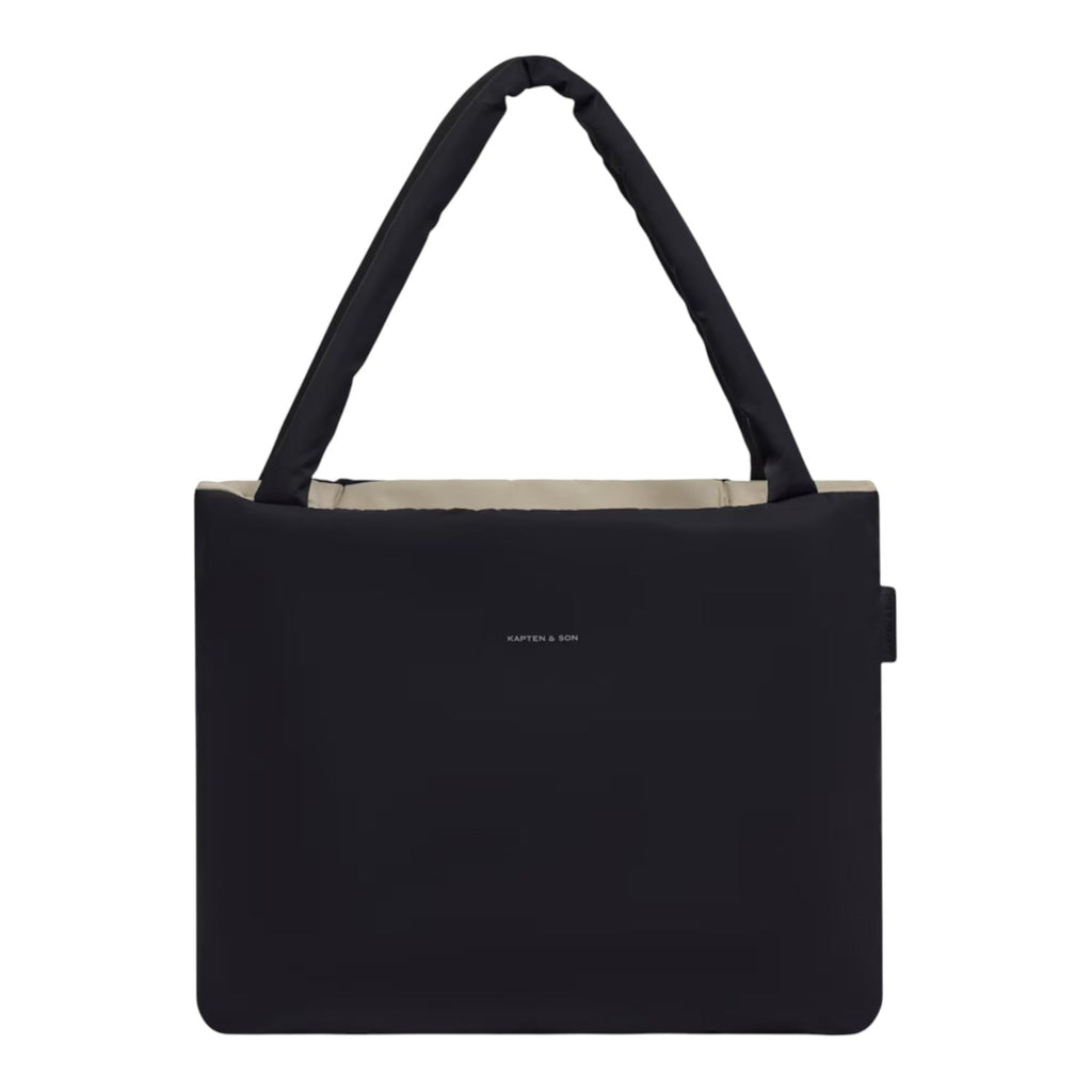 Lieblingstasche Norva 2in1 shopper bag in black with beige interior and padded shoulder straps