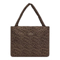Lieblingstasche Norva 2in1 shopper bag in brown with a dark leopard print pattern and padded shoulder straps
