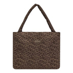 Lieblingstasche Norva 2in1 shopper bag in brown with a dark leopard print pattern and padded shoulder straps