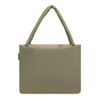 Lieblingstasche Norva 2in1 shopper bag in olive green with a padded handle and beige interior lining