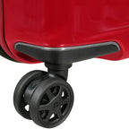 Lieblingstasche NUON Spinner 55/20 Exp suitcase featuring a durable red hardshell exterior and smooth black spinner wheel.