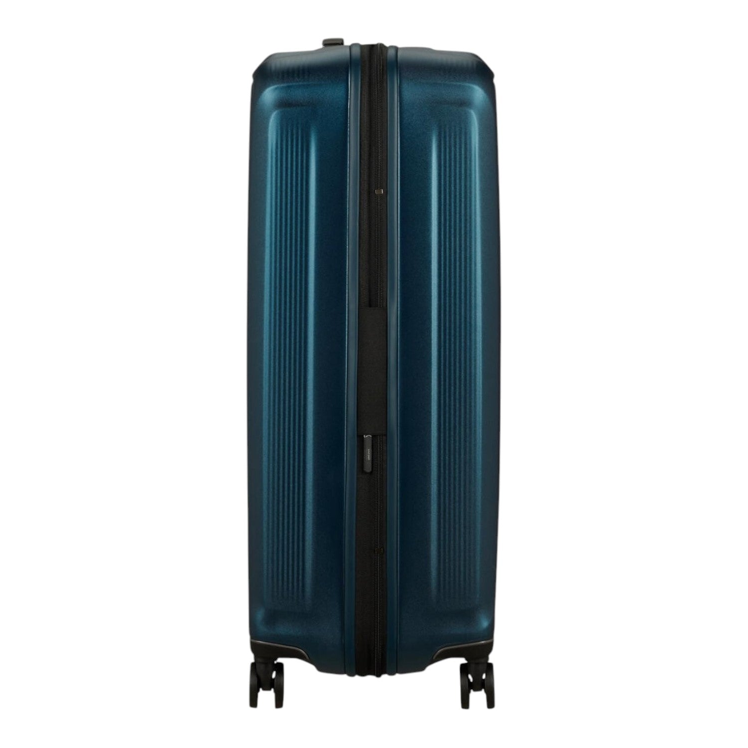 Lieblingstasche NUON Spinner 75/28 Exp large hardside suitcase in metallic teal blue, side view