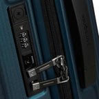 Lieblingstasche NUON Spinner 55/20 Exp suitcase featuring a dark blue hardshell exterior with a TSA combination lock.