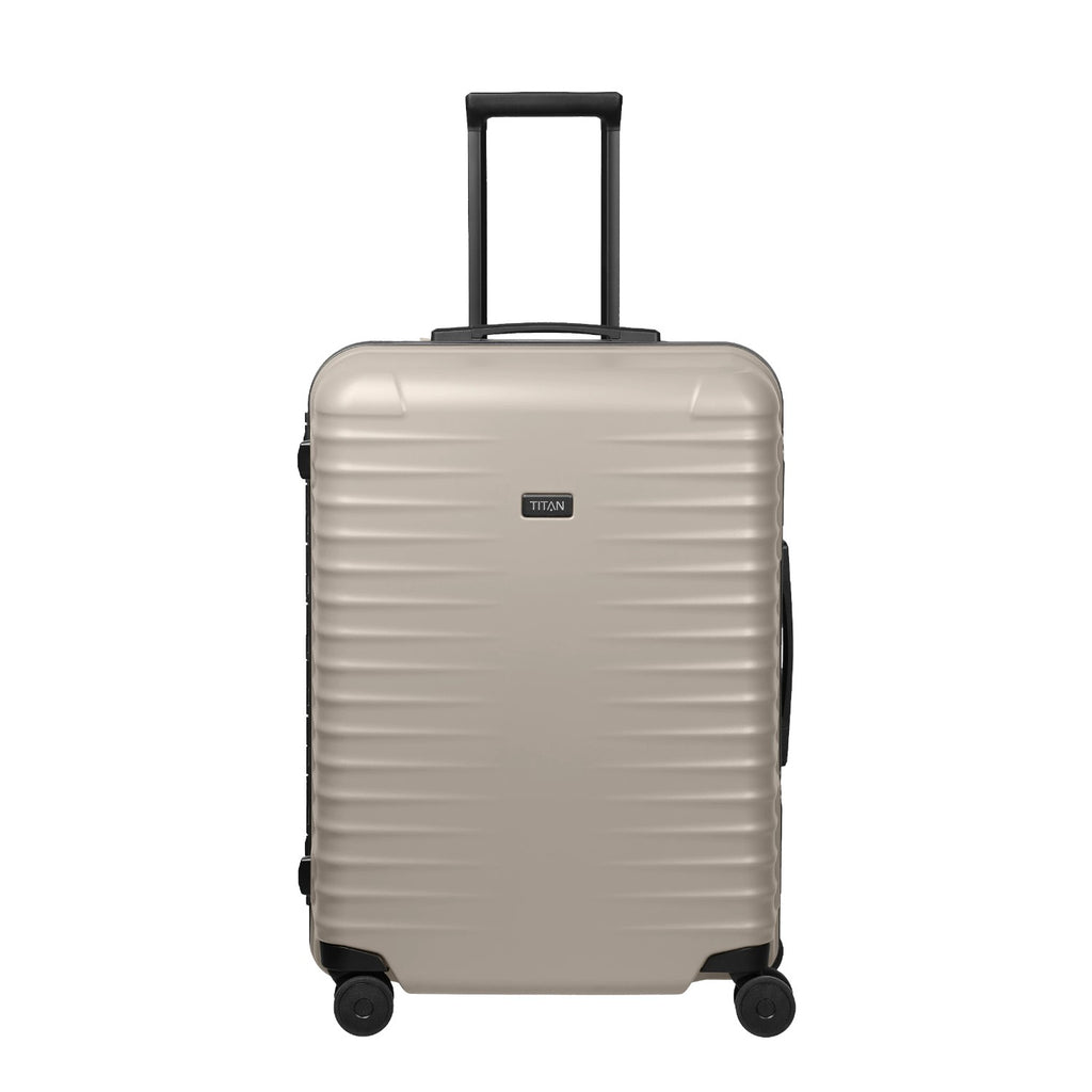 Lieblingstasche OVERSEAS 4w medium beige hardshell trolley suitcase with four wheels and telescopic handle