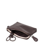 Lieblingstasche Physalis dark brown leather key pouch with zipper closure and internal card slots