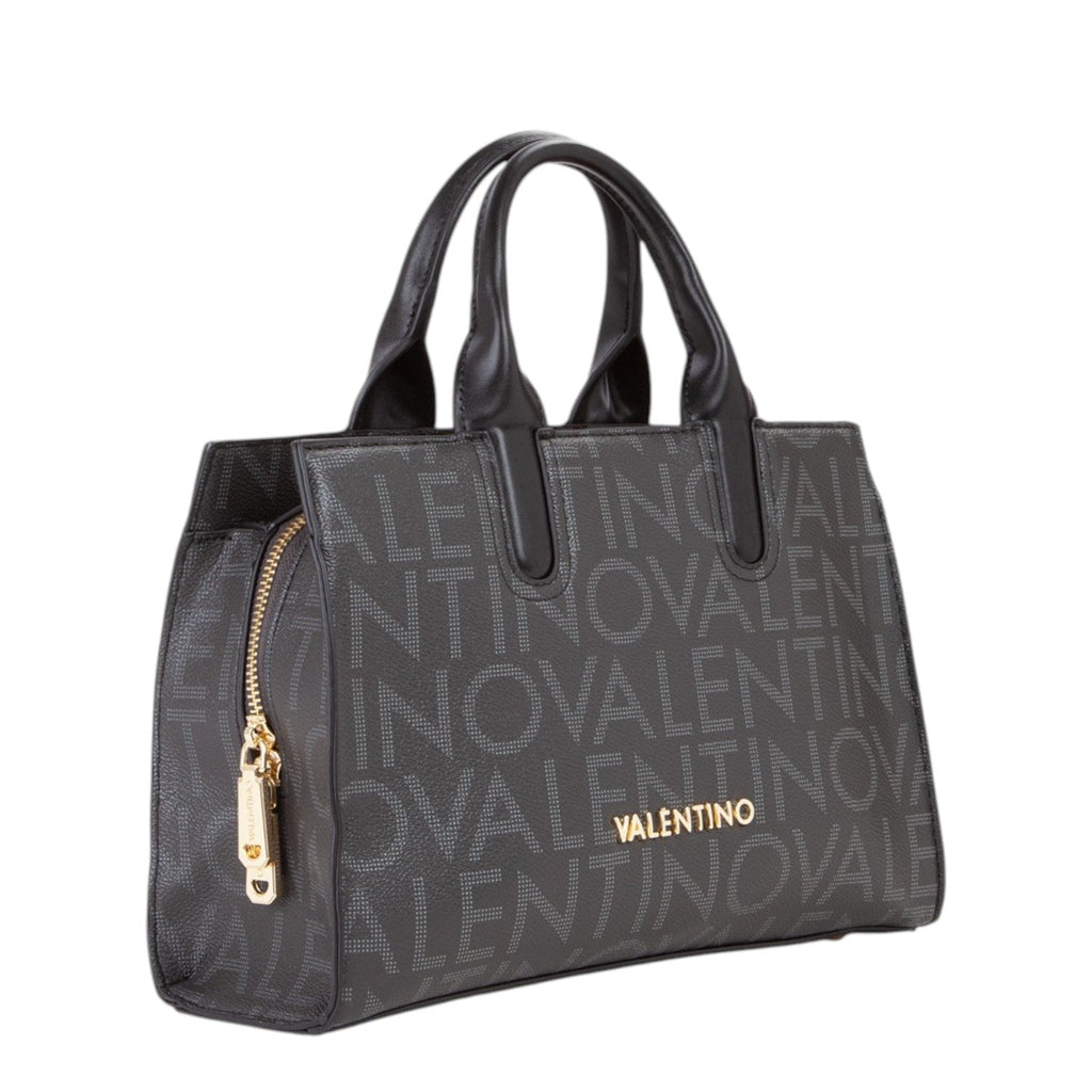 Lieblingstasche Pretty Bag Regina Re black monogram tote bag with gold hardware and top handles.