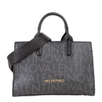 Lieblingstasche Pretty Bag Regina Re black tote bag with all-over logo print and gold hardware.