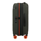 Lieblingstasche PRODIVER HS olive green hard-shell spinner suitcase with orange wheels and zipper details