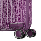 Lieblingstasche Lascana Edition 4W Trolley S, purple suitcase with a unique abstract pattern and spinner wheels.