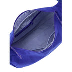 Lieblingstasche purple nylon sling bag interior view with zippered pocket and mesh compartments