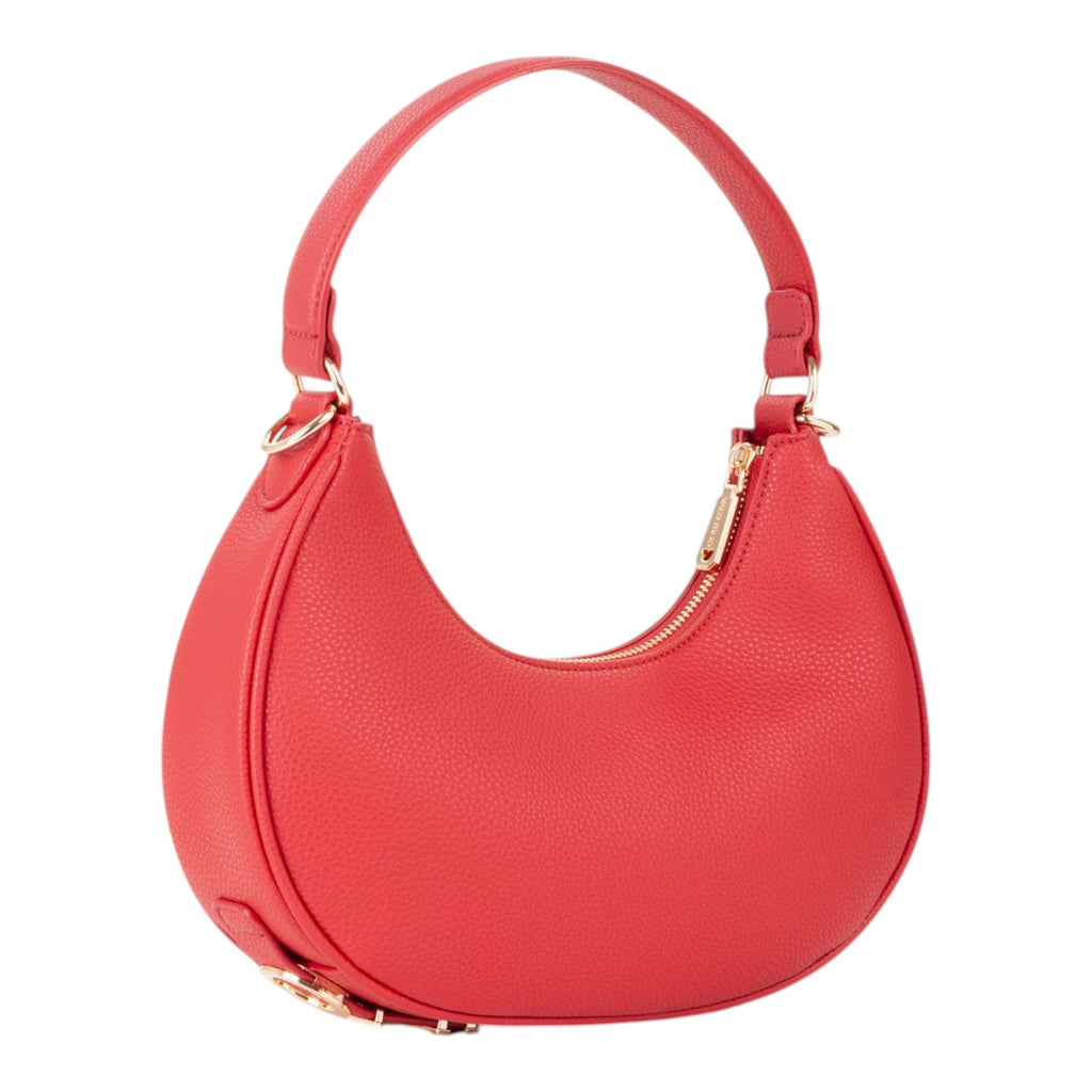 Lieblingstasche Shelby red leather hobo bag with gold hardware and a single shoulder strap.