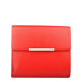 Lieblingstasche red leather tri-fold wallet with silver bar closure and MAITRE logo