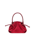 Lieblingstasche Cool Companion Suede S handbag in vibrant red suede with a drawstring closure and top handle