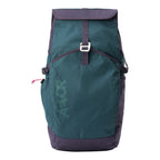 Lieblingstasche Roll Pack 2.0 backpack in dark green and purple with a roll-top closure and front buckle strap