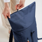Lieblingstasche Rolltop Easy navy blue backpack with zip closure and buckle detail