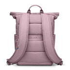 Lieblingstasche Rolltop Easy Small backpack in dusty rose pink, with padded straps and subtle embossed logo.