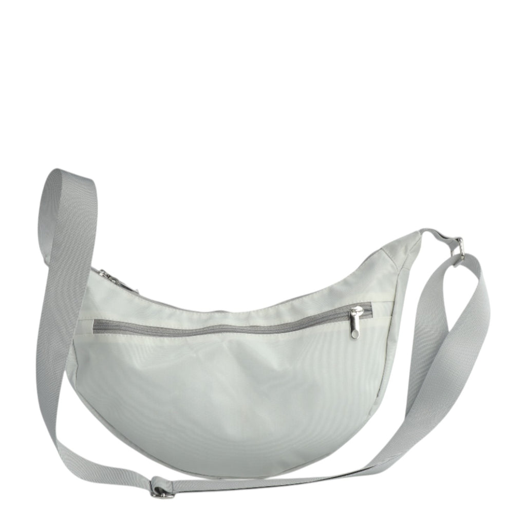 Lieblingstasche Roop moonbag made from water-repellent white sailcloth with an adjustable crossbody strap