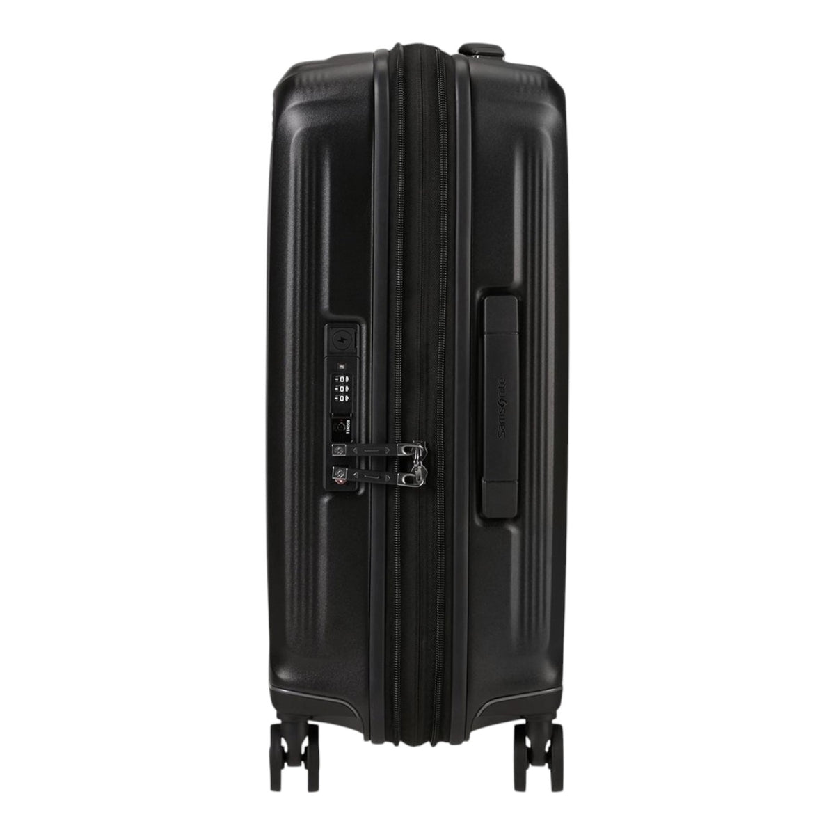 Lieblingstasche Samsonite Nuon black hardshell carry-on spinner suitcase with integrated TSA lock and side handle