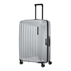 Lieblingstasche Samsonite NUON Spinner 69/25 suitcase in silver with a hard shell, TSA lock, and four spinner wheels.