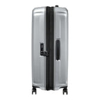 Lieblingstasche Samsonite NUON Spinner 69/25 silver hardshell suitcase with TSA lock and side view