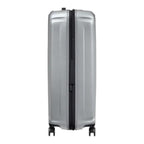 Lieblingstasche Samsonite NUON Spinner 69/25 silver hardshell suitcase with side view and TSA lock