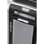 Lieblingstasche Samsonite Nuon Spinner 55/20 silver hard shell suitcase handle and integrated ID tag detail