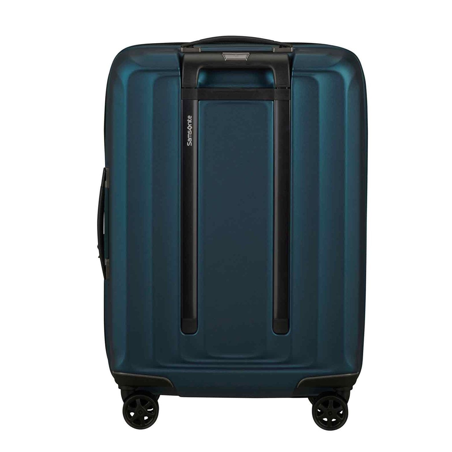Lieblingstasche Samsonite NUON Spinner 55/20 Exp carry-on suitcase in dark teal with a retractable handle and wheels.