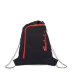 Lieblingstasche Satch drawstring sports bag in black with red zipper and logo detail for school and gym