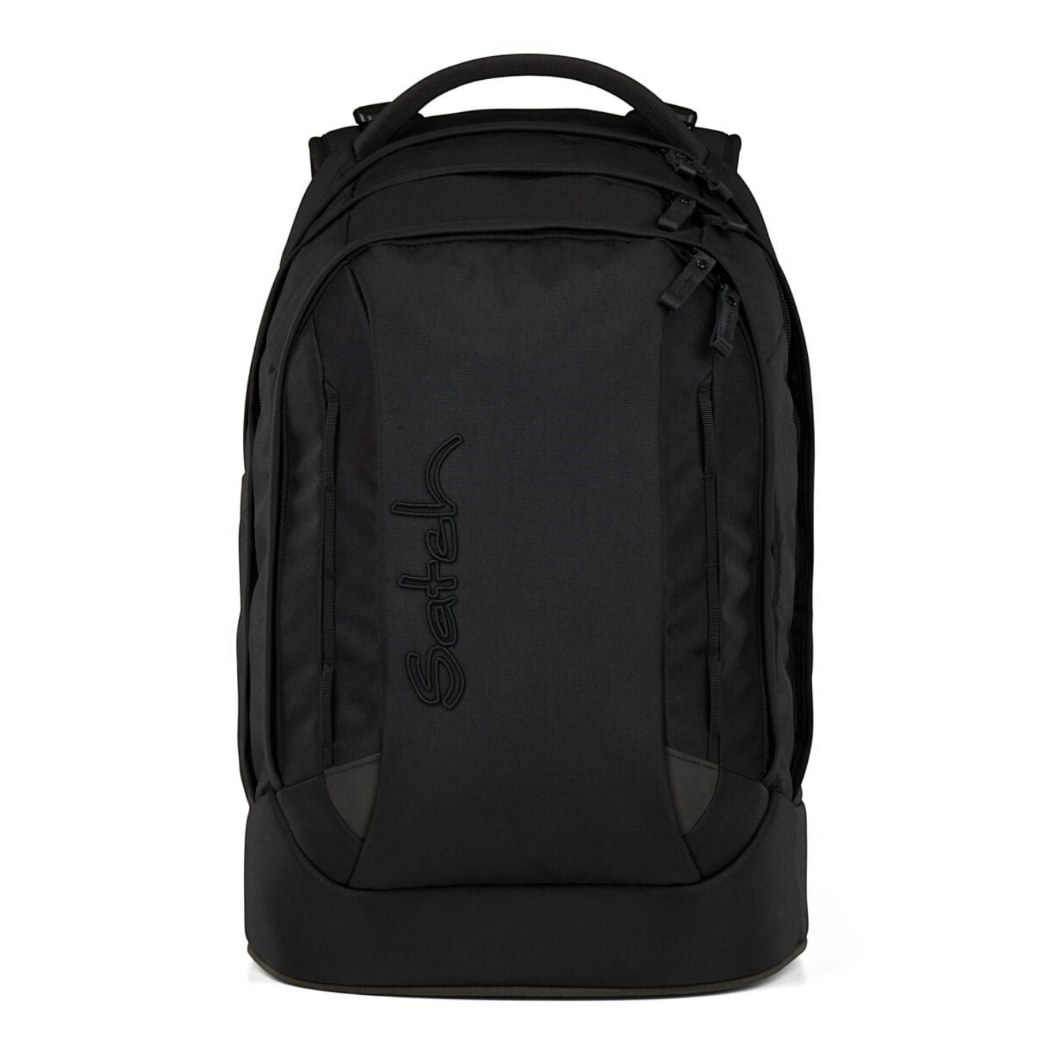 Lieblingstasche satch PACK school backpack in black with ergonomic straps, multiple compartments, and reflectors