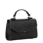 Lieblingstasche Satchel Pandia Re black faux leather top-handle bag with embossed logo