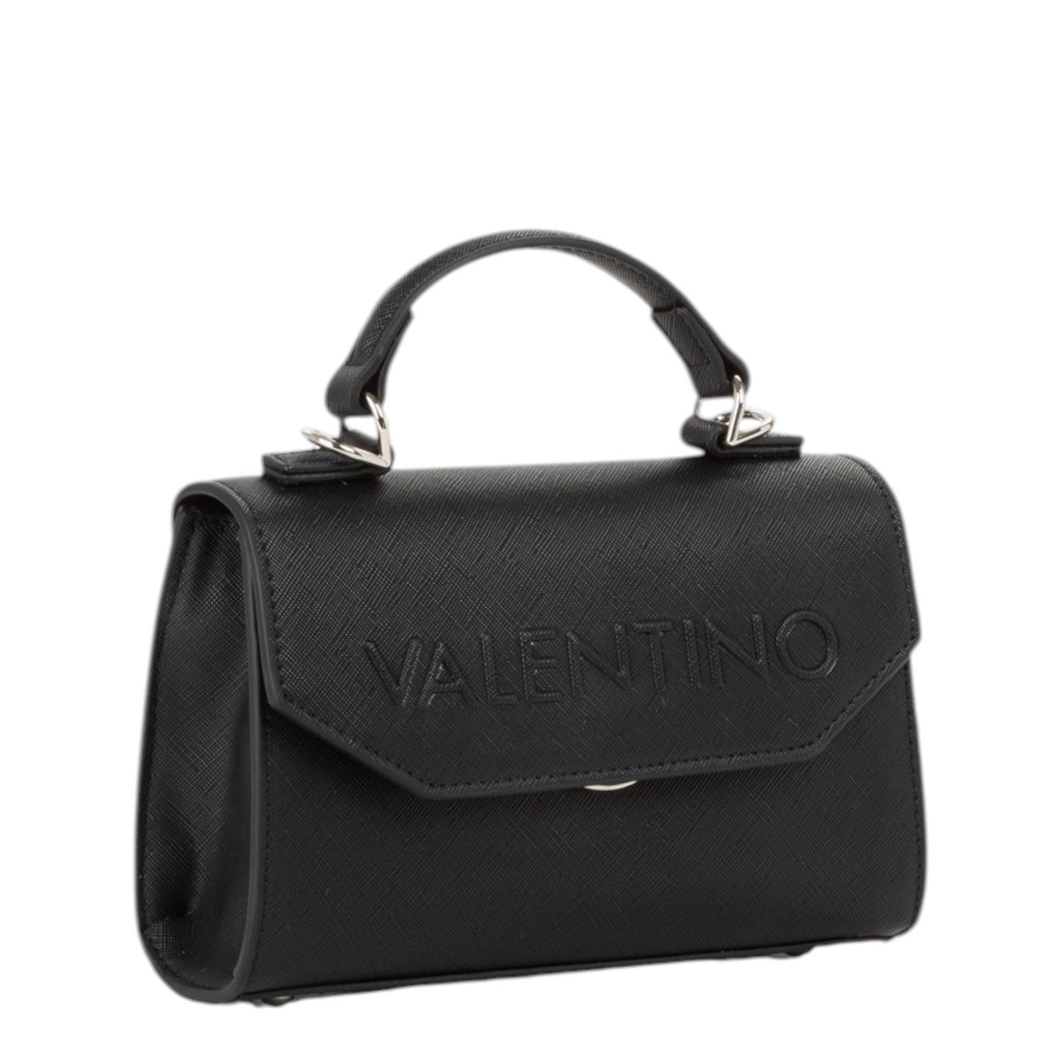 Lieblingstasche Satchel Pandia Re black faux leather top-handle bag with embossed logo