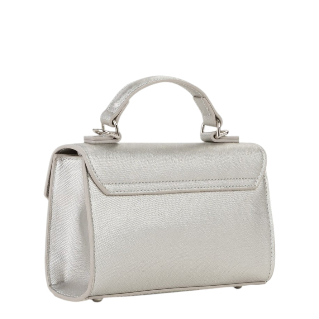 Lieblingstasche Satchel Pandia Re silver metallic handbag with top handle and flap closure.