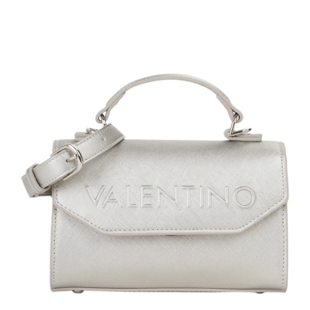 Lieblingstasche Satchel Pandia Re silver metallic mini top-handle bag with adjustable strap and embossed logo.