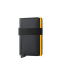 Lieblingstasche Secrid Bandwallet TPU in black with a yellow accent and elastic band for secure card storage