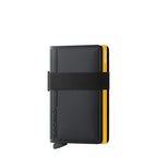 Lieblingstasche Secrid Bandwallet TPU in black with a yellow accent and elastic band for secure card storage