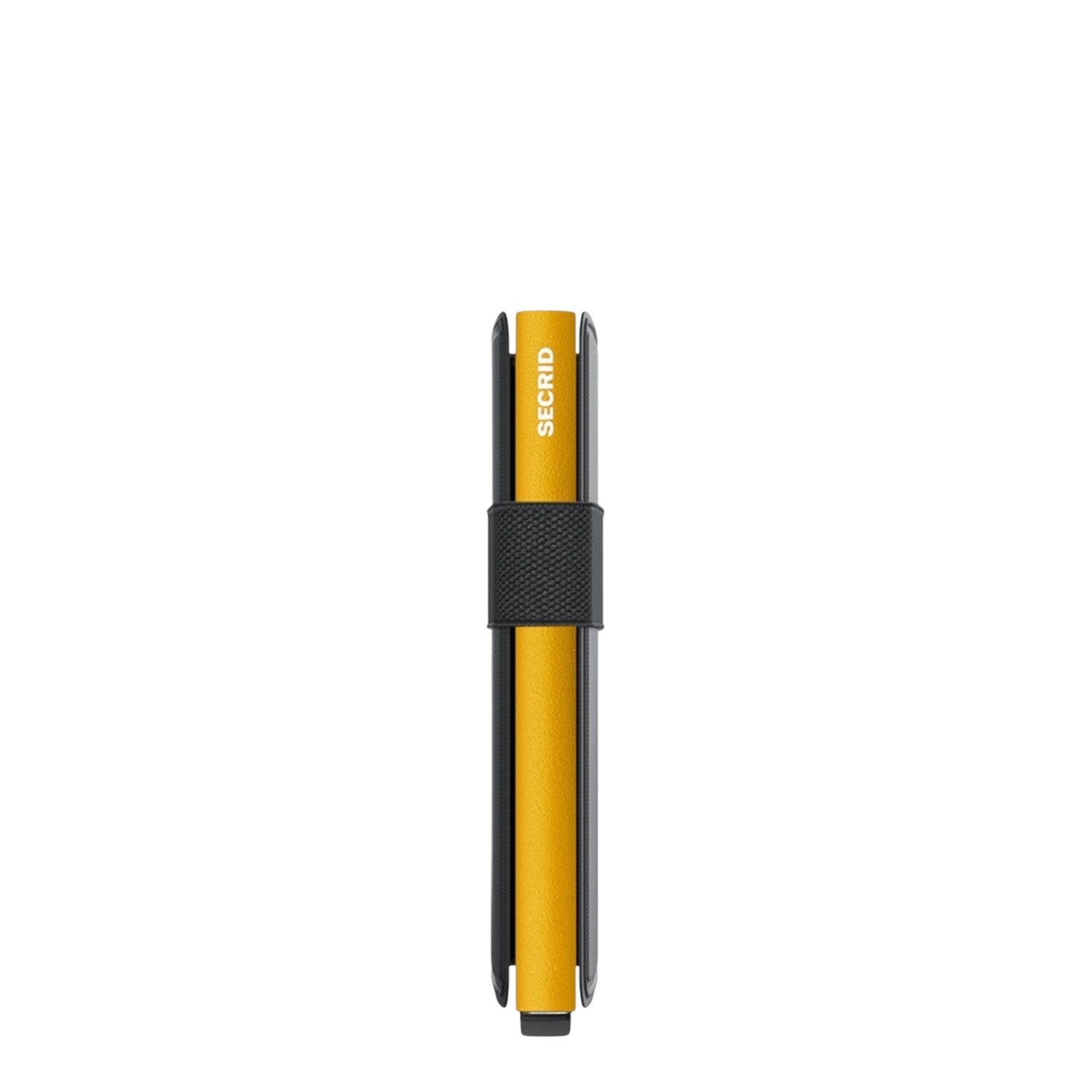 Lieblingstasche Secrid Bandwallet TPU in yellow with a black elastic band and integrated RFID card protector