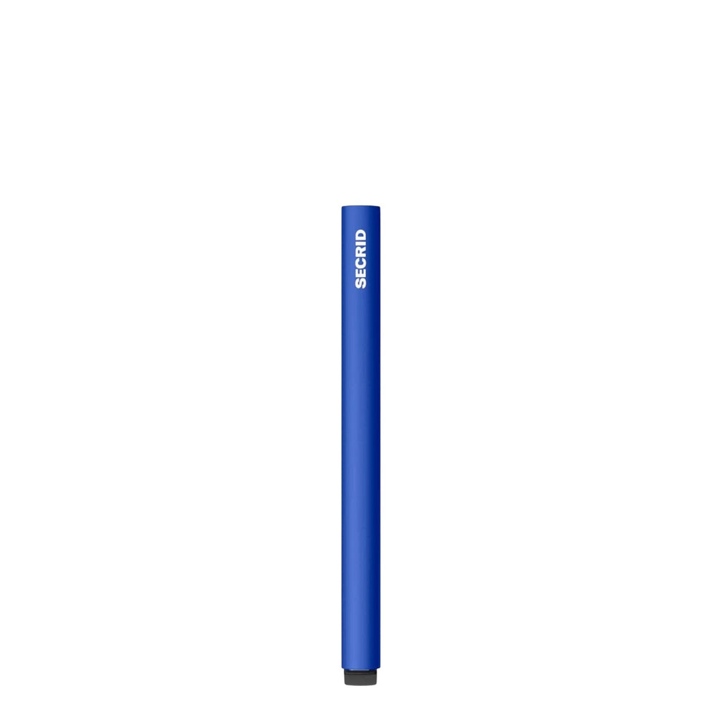 Lieblingstasche Secrid Cardprotector in vibrant blue aluminium, providing RFID protection for up to six cards.