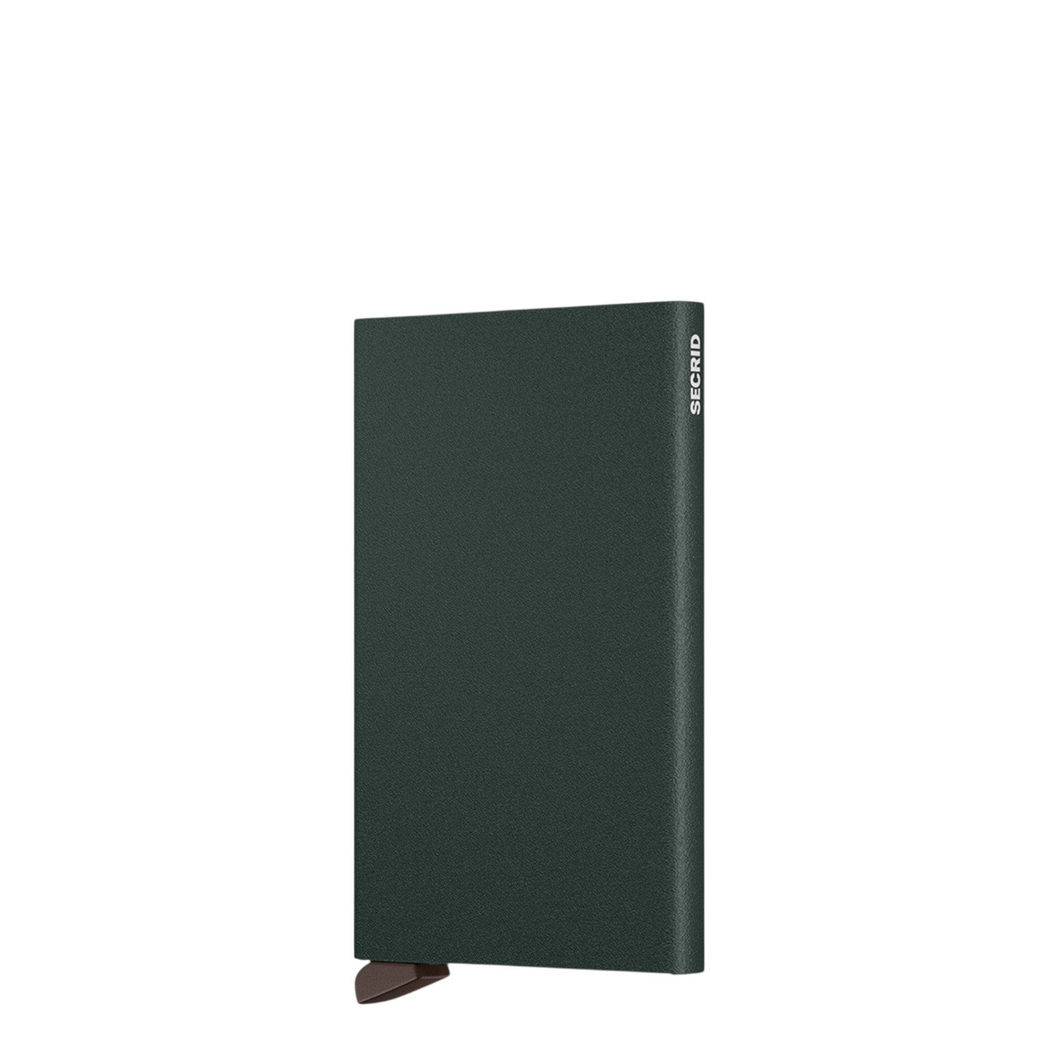 Lieblingstasche Secrid Cardprotector in dark green powder finish, a slim RFID-blocking aluminium card holder.