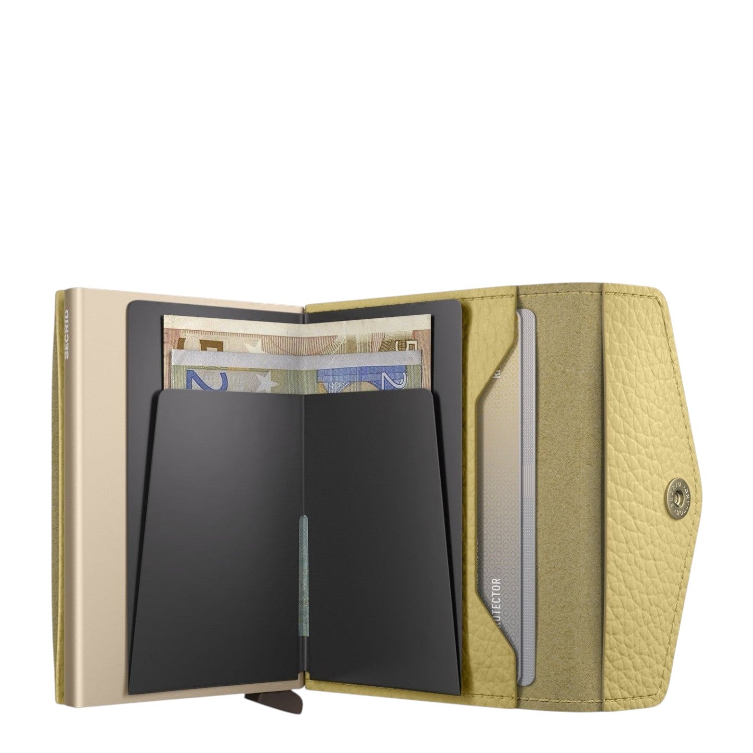 Lieblingstasche Secrid Envelope Pebble wallet in yellow textured leather with card protector and snap button closure