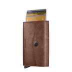 Lieblingstasche Secrid Envelope vintage brown leather wallet with card protector and snap button closure