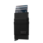 Lieblingstasche Secrid Flexwallet in black with elastic powernet textile sleeve and RFID-protected card holder