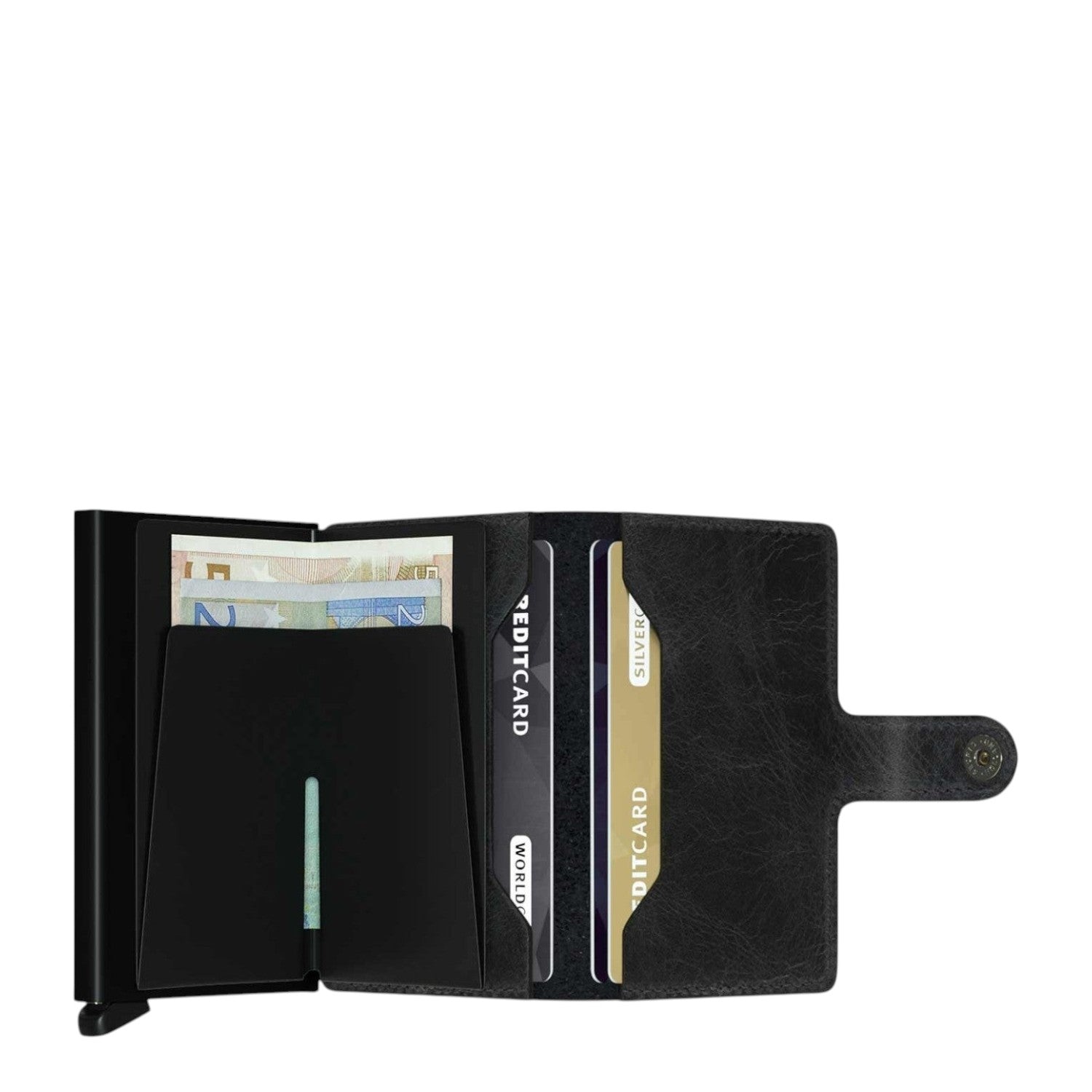 Lieblingstasche Secrid Miniwallet Vintage in black leather with RFID-protected card protector and cash compartment