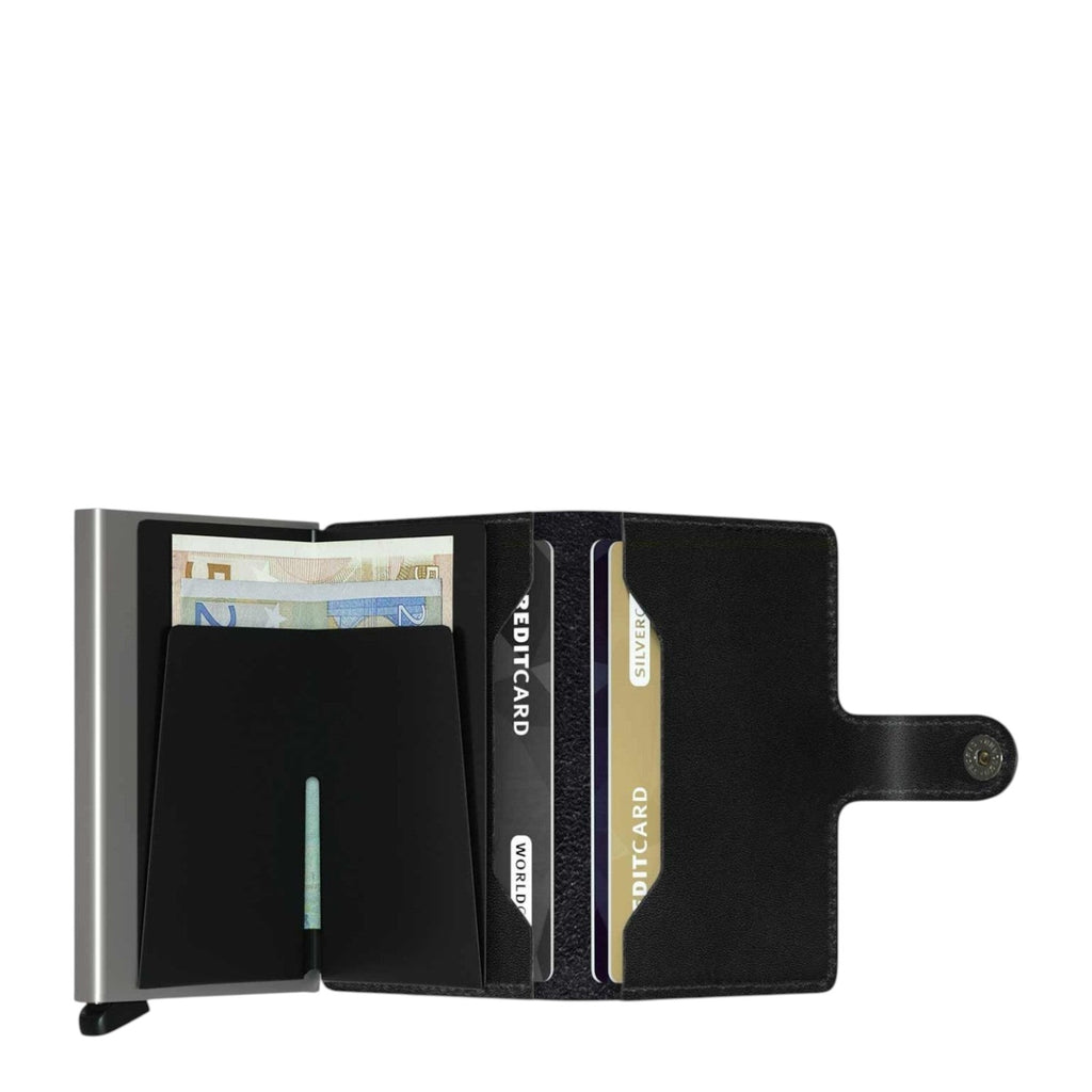 Lieblingstasche Secrid Miniwallet in black leather with integrated RFID-protected card protector and cash slot