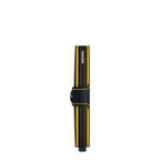 Lieblingstasche Secrid Miniwallet Matte in black leather with yellow contrast stitching and RFID protection