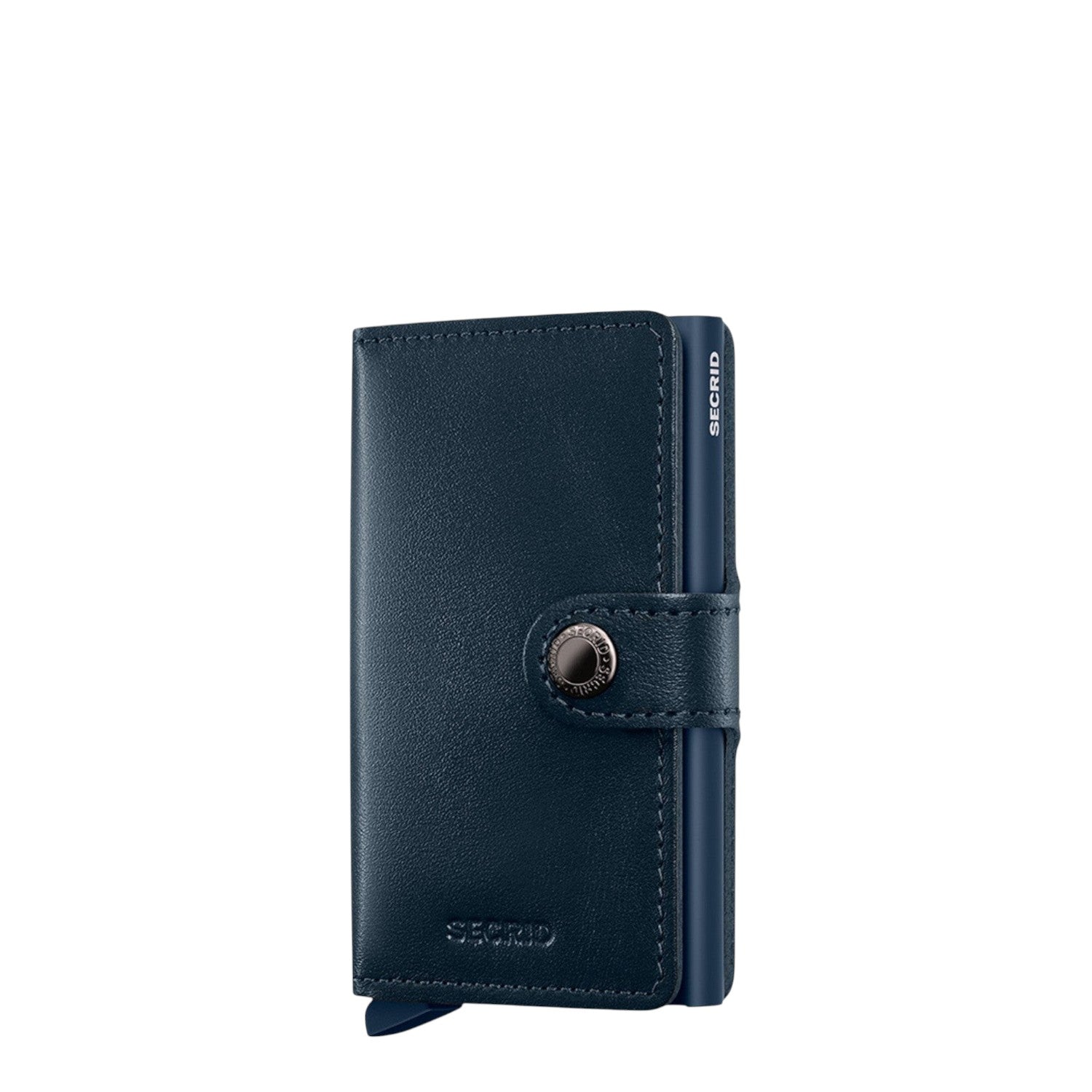 Lieblingstasche Secrid Miniwallet Original in dark blue leather with RFID-protected card protector and snap closure.