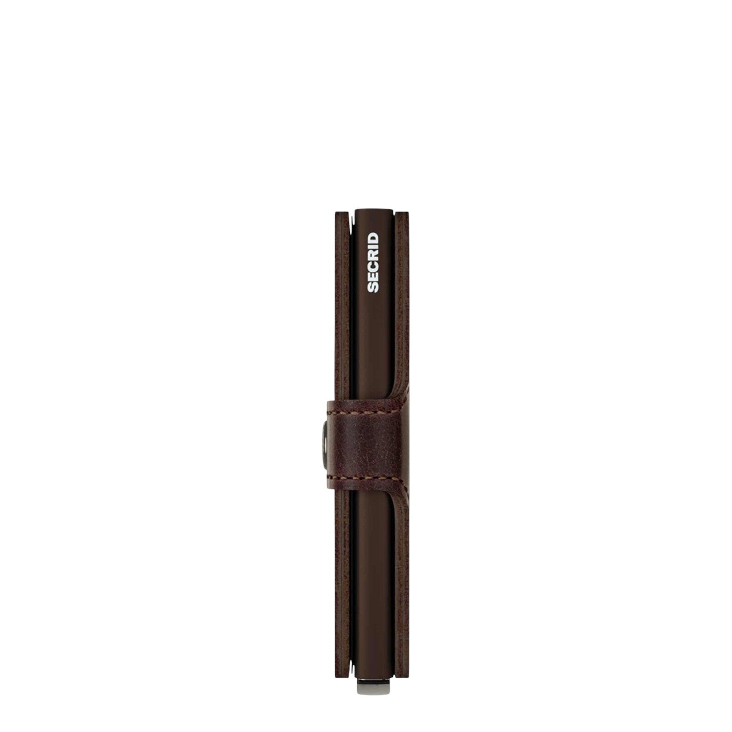 Lieblingstasche Secrid Miniwallet Vintage in dark brown leather with RFID protection, side view